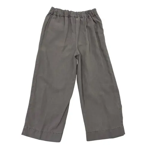 J. Crew Point Sur Linen Blend Cropped Wide Legs Pants Lilac Gray size 0 Petite