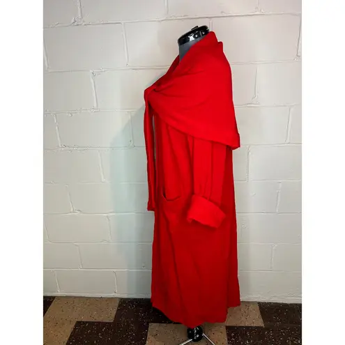 cardigan sweater long red hood Black Size XL