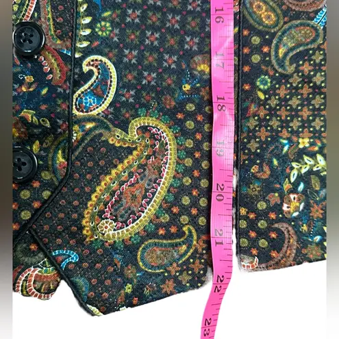 Orvis Vintage Womens Vest Button Up Multicolor Paisley Boho Classic. Sz Small