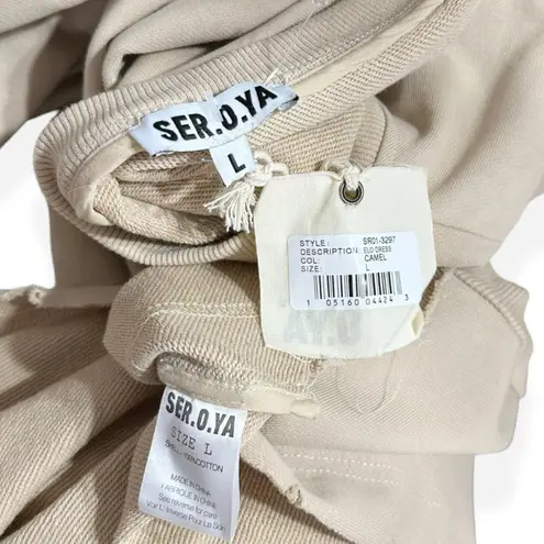 SER.O.YA. Elo Long Sleeve Fleece Sweater Dress, Camel, Large Brown