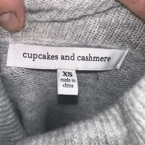 Cupcakes & Cashmere gold metallic stripe cowl neck sweater Gray Size XS