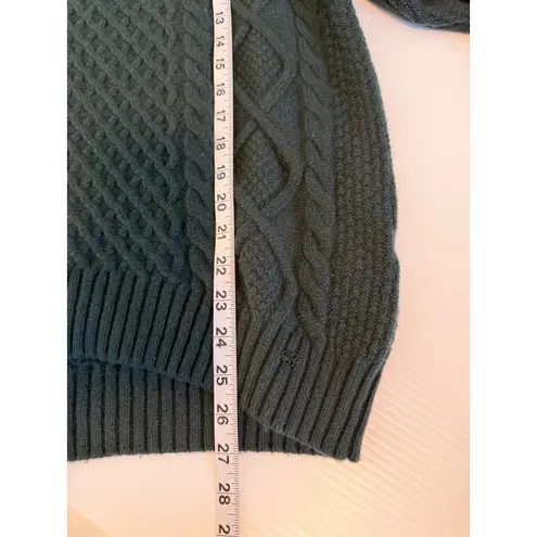 Aritzia Sunday Best Peggy Cable Knit Sweater Dark Green Crew Neck Long Sleeve S