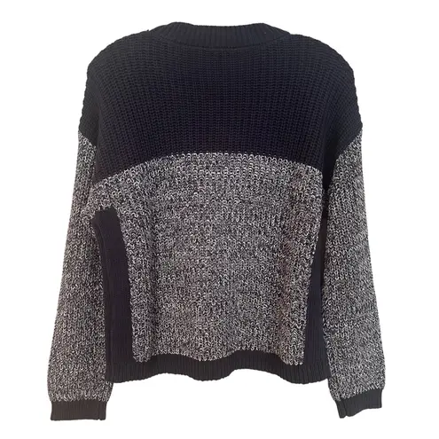 Tribal Crew Neck Colorblock Knit Sweater Womens Small Petite Navy Preppy Classic Blue Size undefined