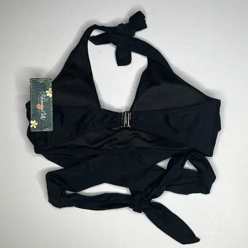 Blooming Jelly Black Two Piece Halter Swimsuit New L