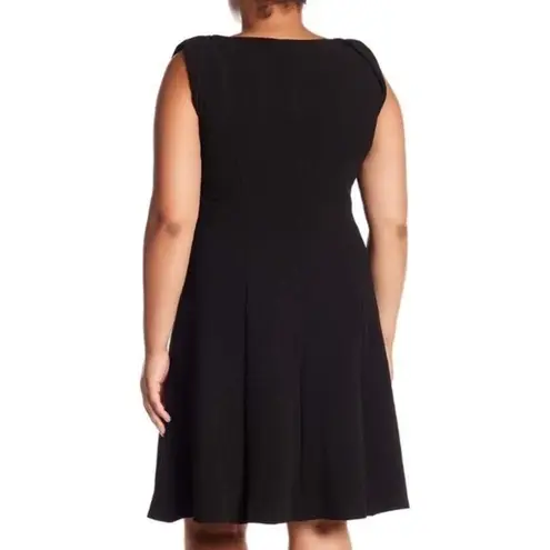 London Times NWT  Black Fit Flare Cocktail Dress 3X