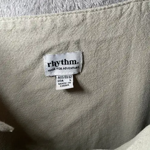 Rhythm Verona Jumpsuit Women Size Large Wide Leg Loose Fit Summer Green