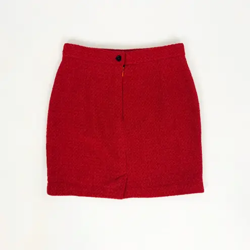 Vintage 70’s Tweed Mini Skirt in Red | Size S/M Size M