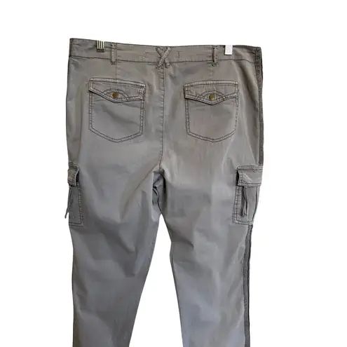 Anthropologie Marrakech Pants Gray Side Stripe Cropped Utility Cargo pants