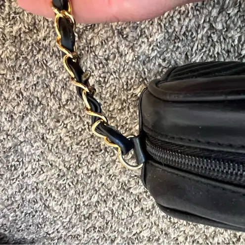 Daniella Bag Vintage Black Vegan Leather Quilted Crossbody Chain‎ Purse