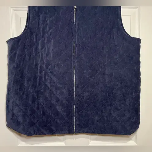 Susan Graver Size 2x Navy Blue Quilted Zip Up Vest