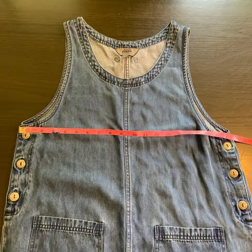 AKS Amy K. Su for Nordstrom Denim Jean Dress Sleeveless Maxi Pockets Medium Blue