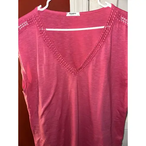 Zeagoo Women’s Summer Casual Vneck Cap Sleeve Guipure Lace Shirt Blouse