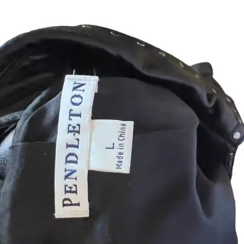 Pendleton  Black Leather Jacket‎ with Studs