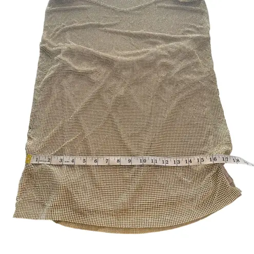 Meshki NWT Womens Meilani Low Back Diamante Mesh Mini Dress Rhinestone Metal Med