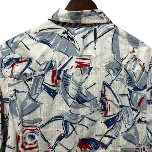 Allison Daley Women Plus Top 20W Abstract All Over Umbrella Print Preppy Coastal