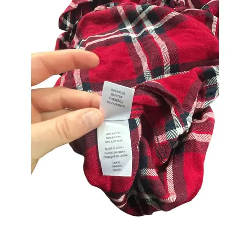 Rails Hunter Plaid Carmine Navy Red Plaid Button Up Long Sleeve Shirt Size L