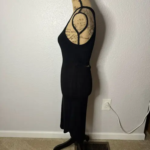 Wilfred Free Yasmin Tank Dress Black Open Back Knee Length V Neck Size S BodyCon