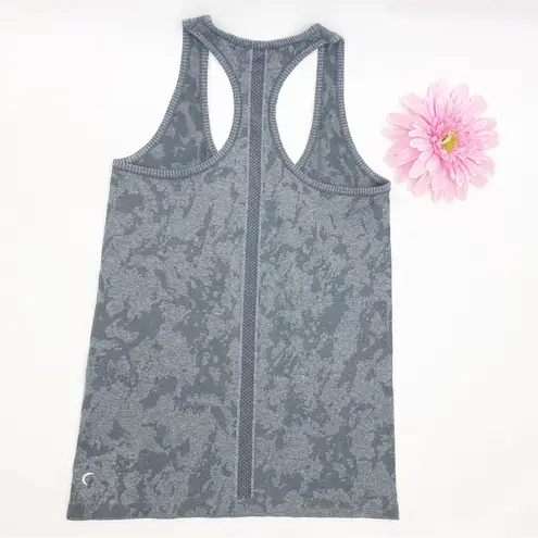 Zyia Active Seamless Racerback Athletic Tank Top: Grey Splash Camo Camouflage
