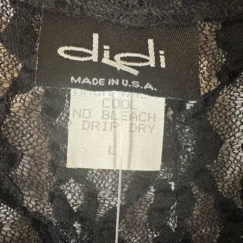 didi Black Stretch Long Sleeve Lace Button Down V
