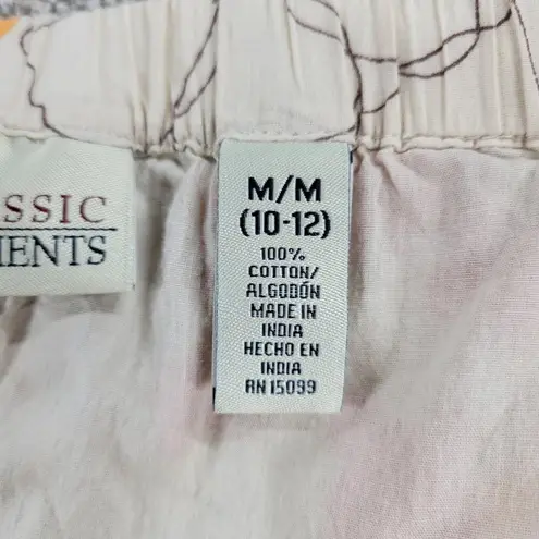 Classic Elements Vintage Skirt 10 Cream Pink Cotton Floral Tiered A-Line Flowy