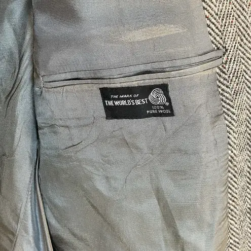 Vintage One Of A Kind Christmas Womens XXL Wool Coat Hand Painted Rudolf Lights Gray