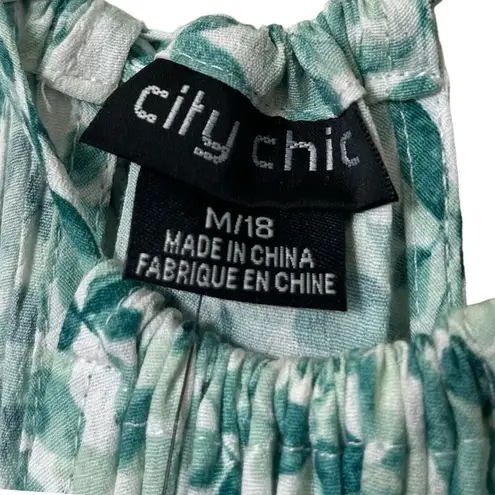 City Chic  Sofia Top Floral Blouse Halter Mini  Green Women’s Plus Size 18 New