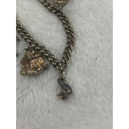 Vintage Charm Bracelet with House Soldier & Toy Figurine Charms Silver