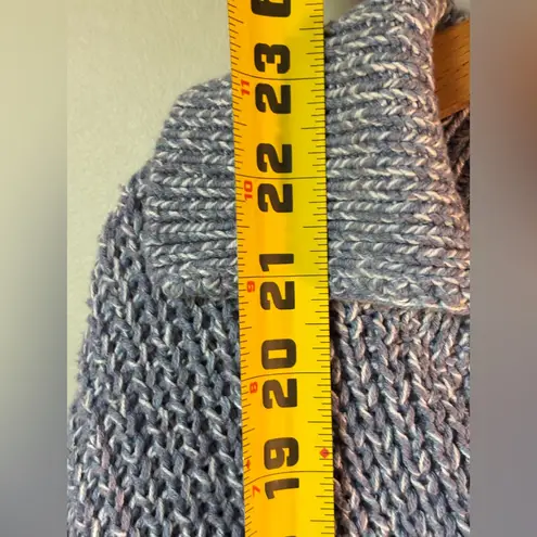 Free People  Womens Size Large Love This City Blue Knit Collared Sweater Bohemian