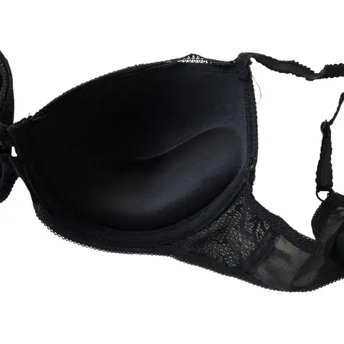 Sophie B Black Lace Push Up Underwired Bra Women's Size 36C | 52-23