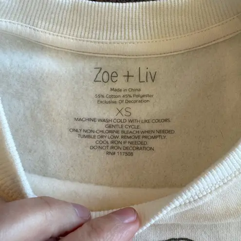 Zoe & Liv White Country Music Teddy Bear Sweatshirt- size XS
