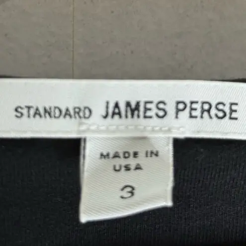 James Perse Black 3/4 sleeve Bodycon midi dress stretchy soft