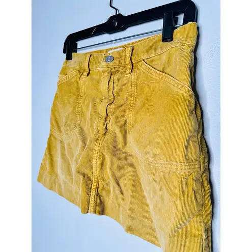 RE/DONE Marigold 70s Cotton Corduroy Mini Skirt Size 25