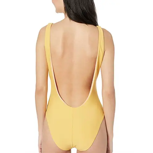 Vicious Young Babes Ruched Front One Piece Swimsuit Daylight Honey Yellow LARGE