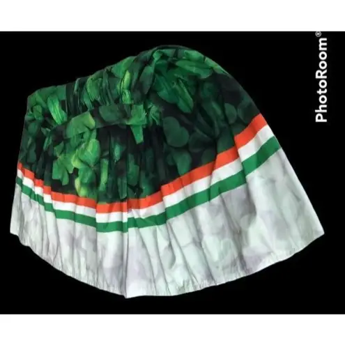 Vintage Shamrock Skirt Ireland Colors 30" Waist Flared Side Zip St Patr… Size undefined