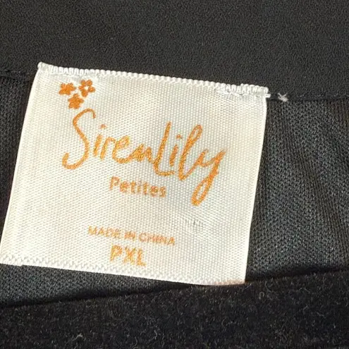 Siren Lily Top Womens PXL Petite Black White Floral V-Neck Balloon Sleeve Blouse