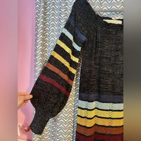 Jen's Pirate Booty Jen's Pirates Booty | Black Striped Swallowtail Mini Dress, Size M/L