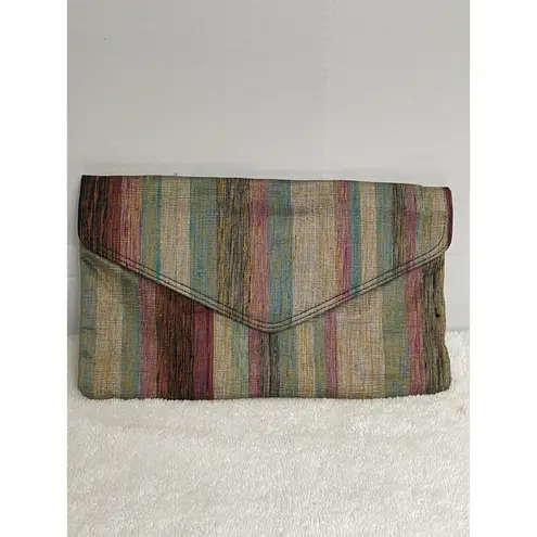Nuline Satin Taffeta Striped Clutch