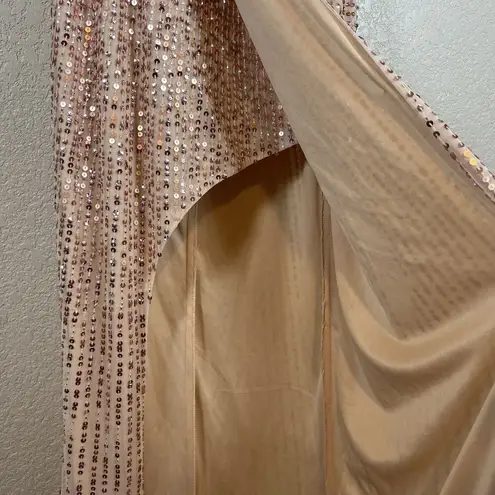 Mac Duggal Embellished Puff One Shoulder Gown Size 0 Apricot 5622 Prom Gala