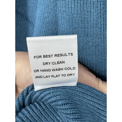 Revolve Stitches & Stripes Eva Half Zip Ribbed Sweater Sweatshirt Size XL Blue