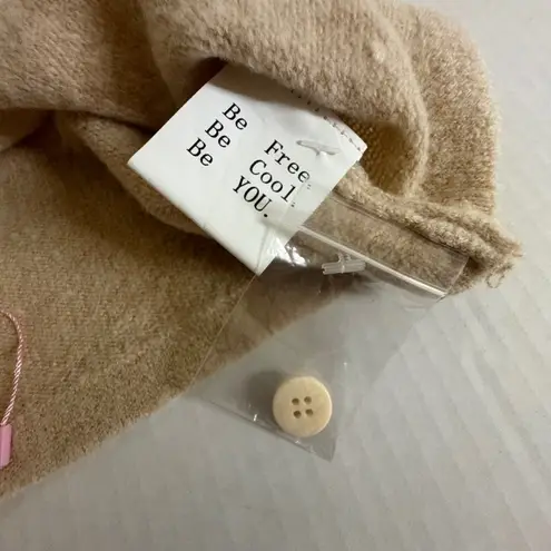 VRG GRL Halter Top Knit Sweater Vest Button Front Sleeveless XS Tan