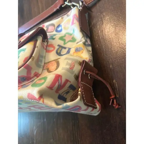 Dooney & Bourke  Vintage Large Graffiti Purse Rainbow Handbag Classic Heart