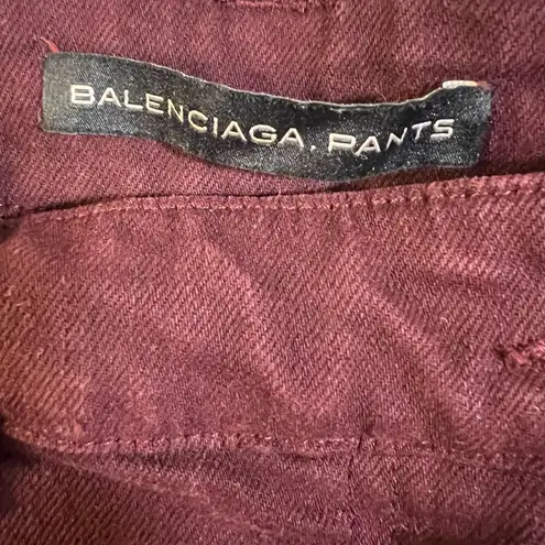 Balenciaga . Pants Maroon Burgundy Skinny Denim Pants Women's Size 42 EU (US 10)