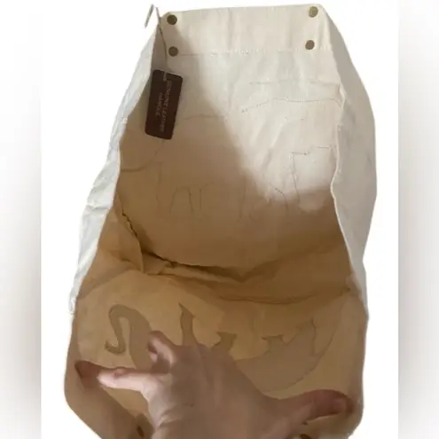 Elephant 100% Cotton Canvas Tote Bag with Gold Leather Handles New with Tags