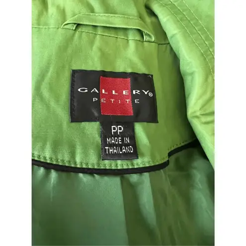 Gallery Petite Green Big Button-Front Jacket Size Small P Mid Length Women Lined