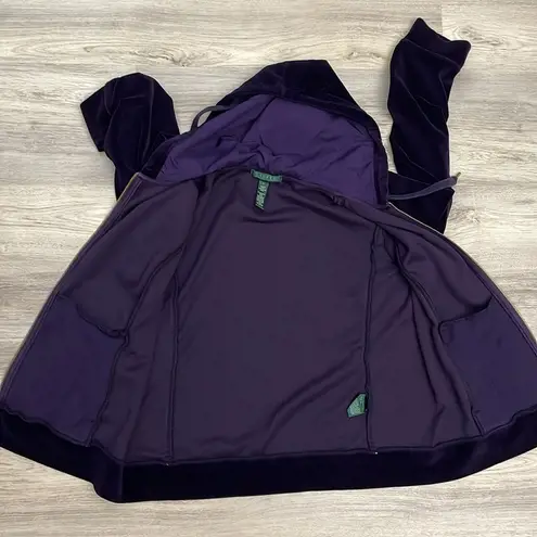 Ralph Lauren Lauren  Purple Velvet Long Sleeve Zip Front Hoodie Size Large