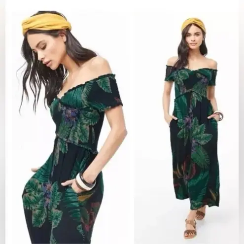 Patrons of Peace Anthropologie Patrons of Marine Smocked Tropical Print Jumpsuit Romper Medium