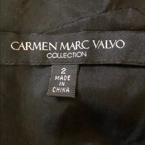 Carmen Marc Valvo  Collection Black Silk Dress