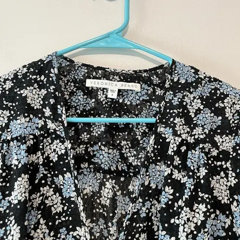 Veronica Beard Sean Black Foral Jacquard Silk Mini Dress Size 8