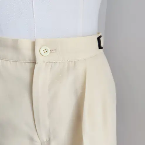 Vintage 90s High Waist Pleated Shorts Butter Yellow Linen Blend Requirements M Size M