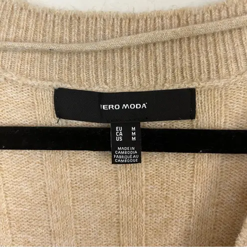 VERO MODA Doffy Long Sleeve V Neck Rib Sweater Dress Irish Cream Melange M